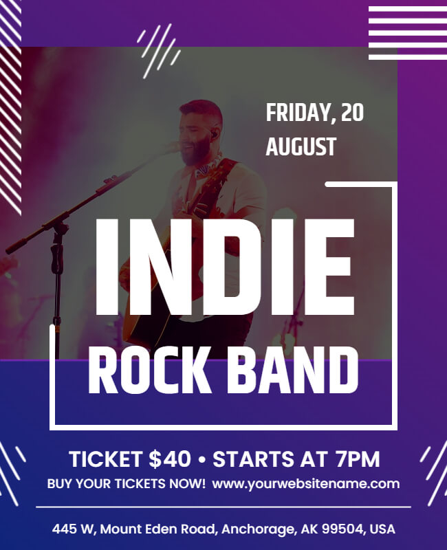 Indie Rock Band Flyer Template