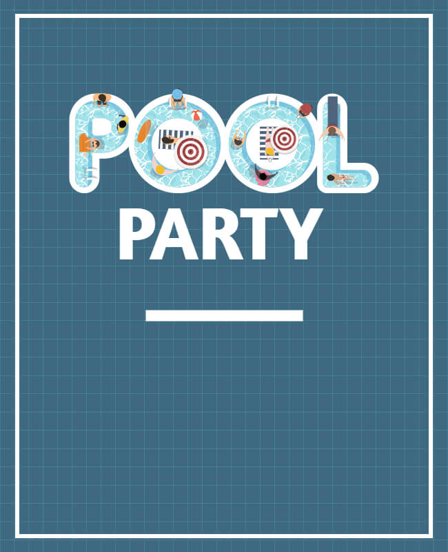 Island Getaway Pool Party Flyer Background