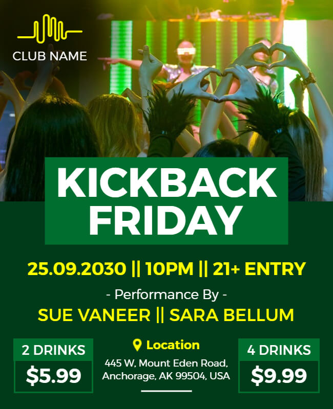 Kickback Friday Party Flyer Template