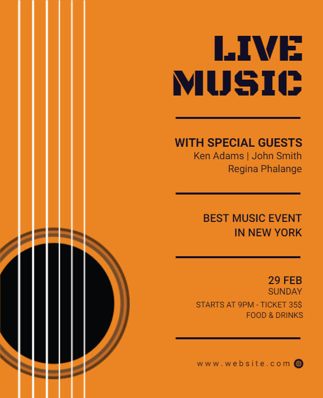 Live Music Band Flyer Template