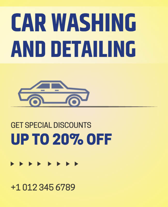 Minimalist Car Washing and Detailing Flyer