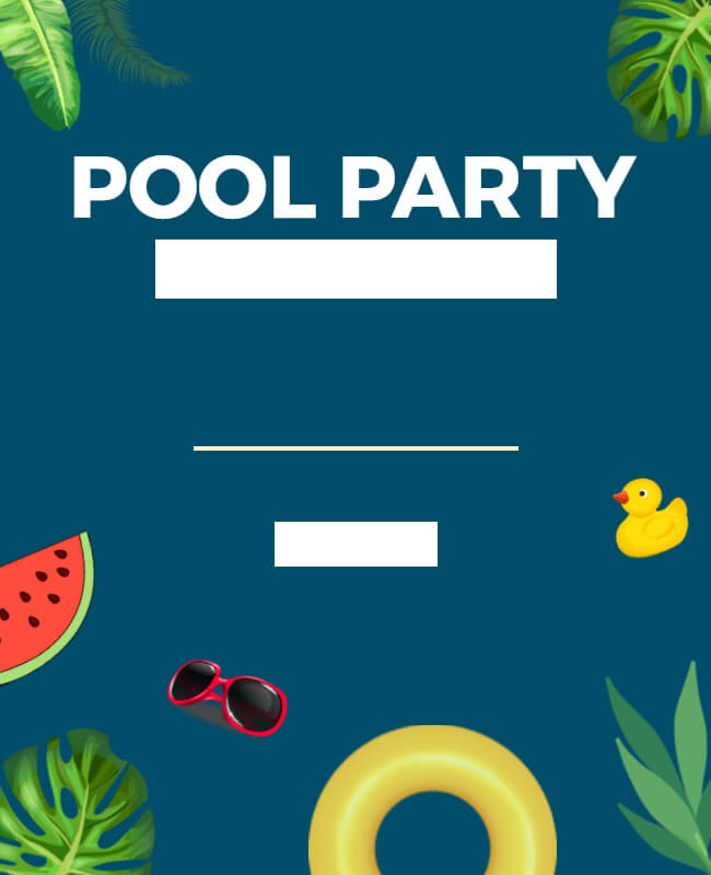 Ocean Breeze Pool Party Flyer Background