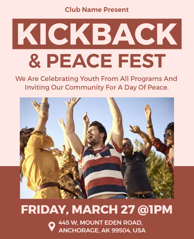 Peace Fest and Kickback Party Flyer Template