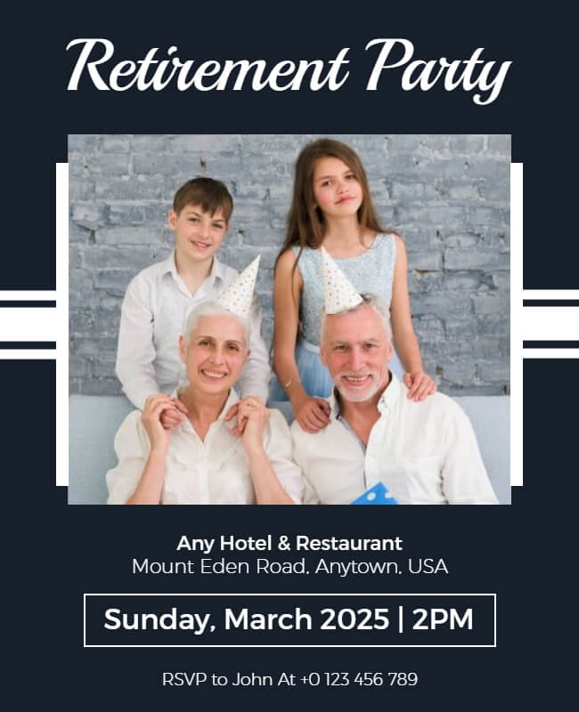 Picture Frame Retirement Party Flyer Template