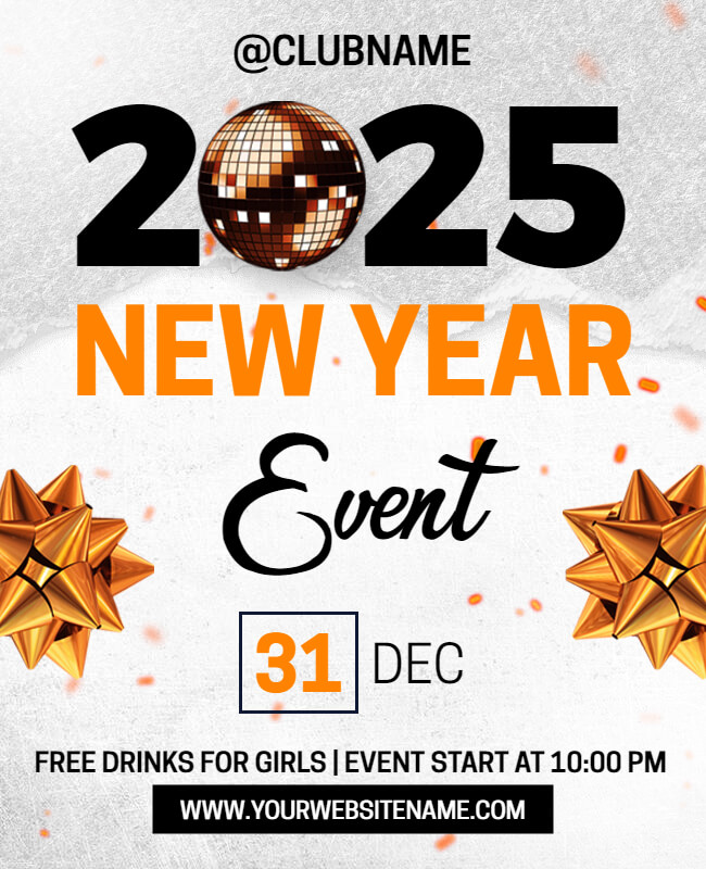 Polar and Alabaster New Year Party Flyer Template