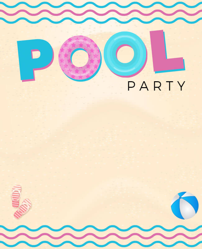 Pool Birthday Party Flyer Background
