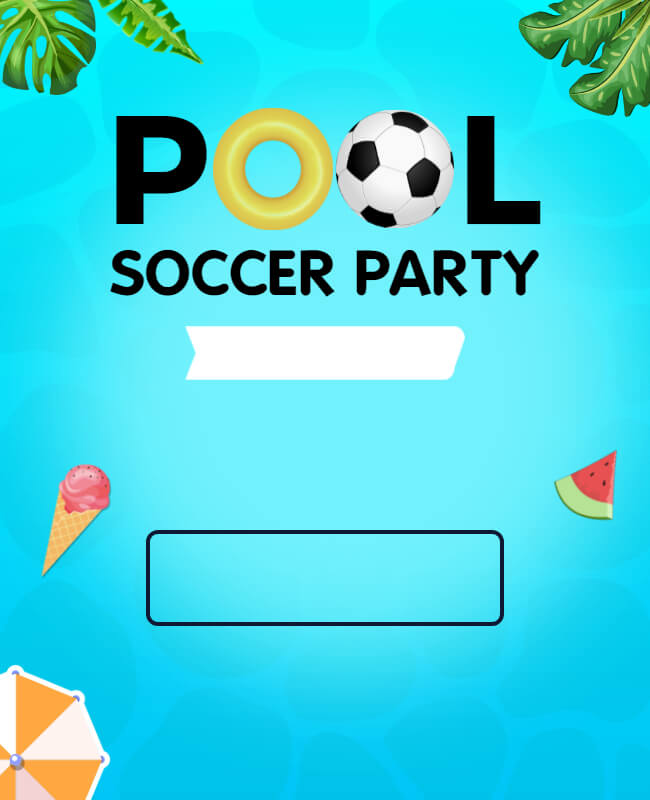 Pool Soccer Party Flyer Background