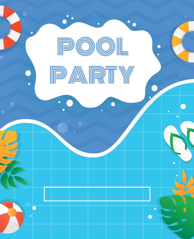 Refreshing Waters Pool Party Flyer Background