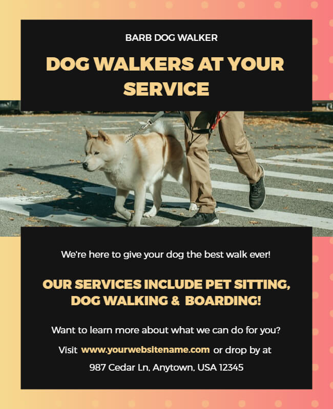 Routes Dog Walker Flyer Template
