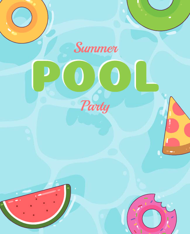 Sandy Beach Pool Party Flyer Background