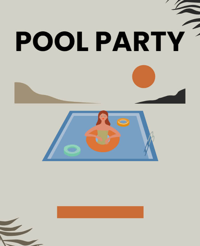 Shut Down Pool Party Flyer Background