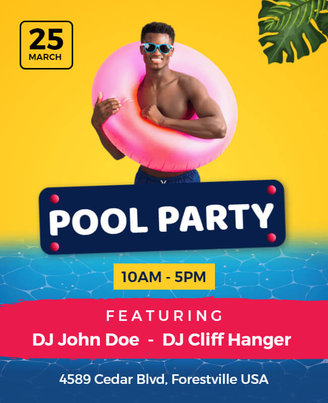 Sizzling Summer Shindig Pool Party Flyer Templates
