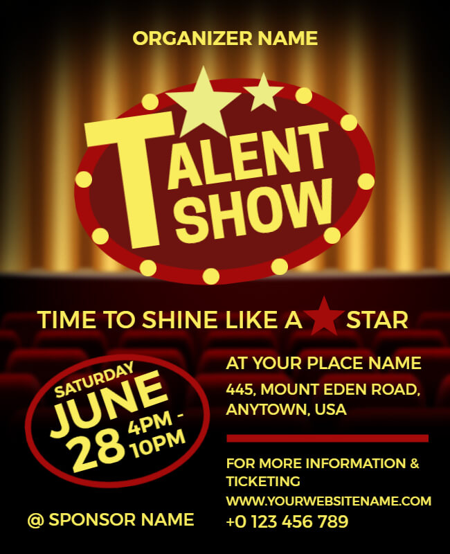 Spotlight on Skills Talent Show Flyer Template