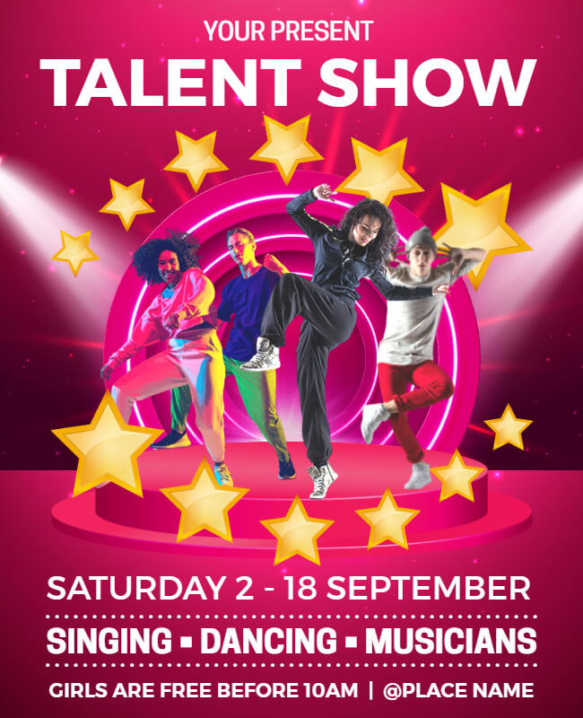 Star Search Spectacular Talent Show Flyer Template