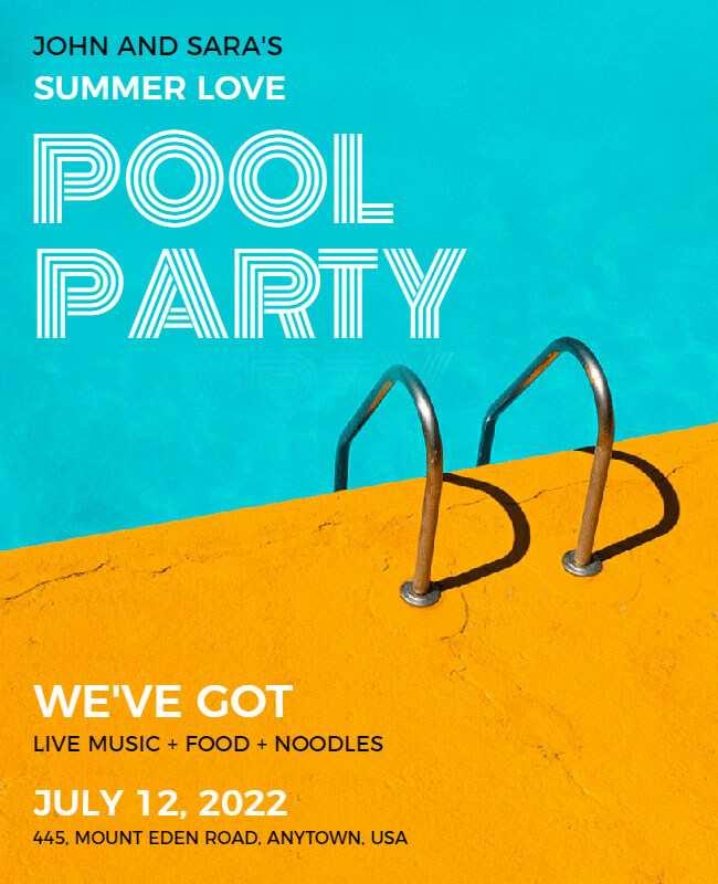 Summer Splash Fest Pool Party Flyer Template