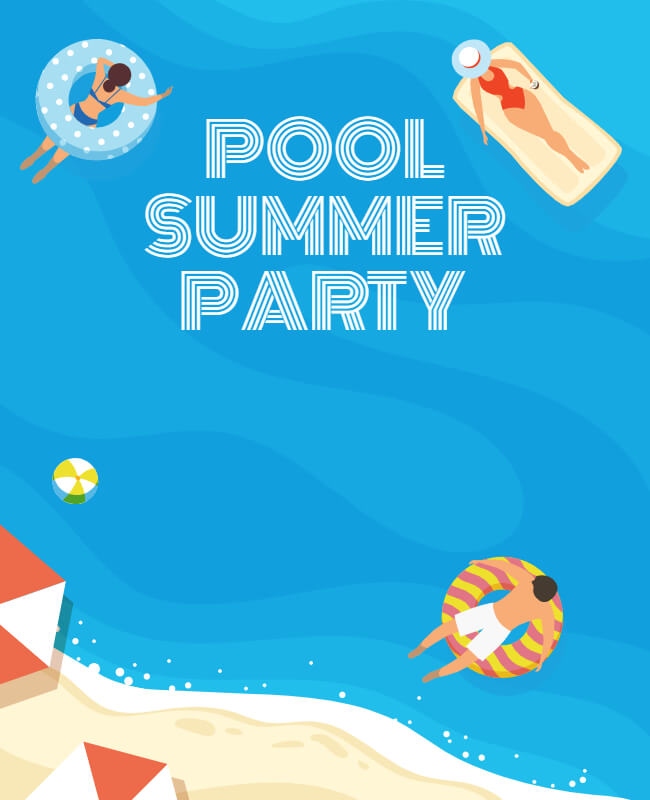 Sunlit Poolside Pool Party Flyer Background