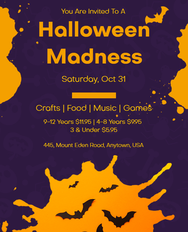 Creepy Typographic Halloween Party Flyer Template
