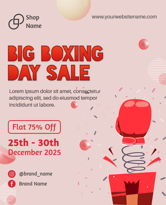 Unbeatable Deals Boxing Day Flyer Template