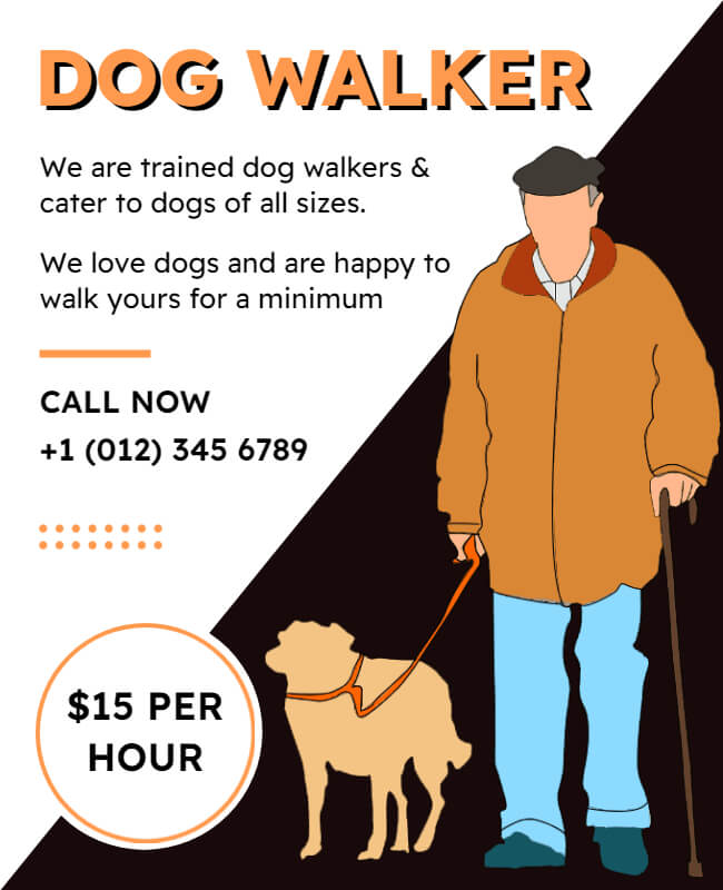 Waggle Dog Walker Flyer Template