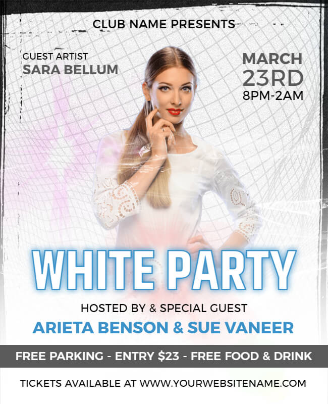 White Bliss Celebration Party Flyer