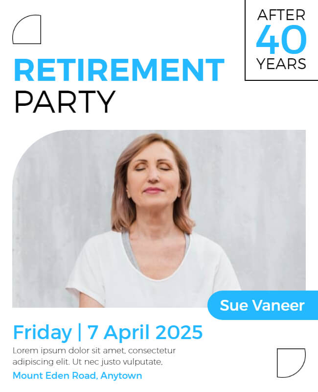 White Retirement Party Flyer Template