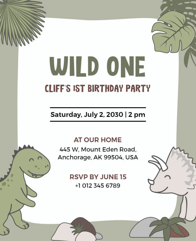 Wild One Birthday Party Flyer Template