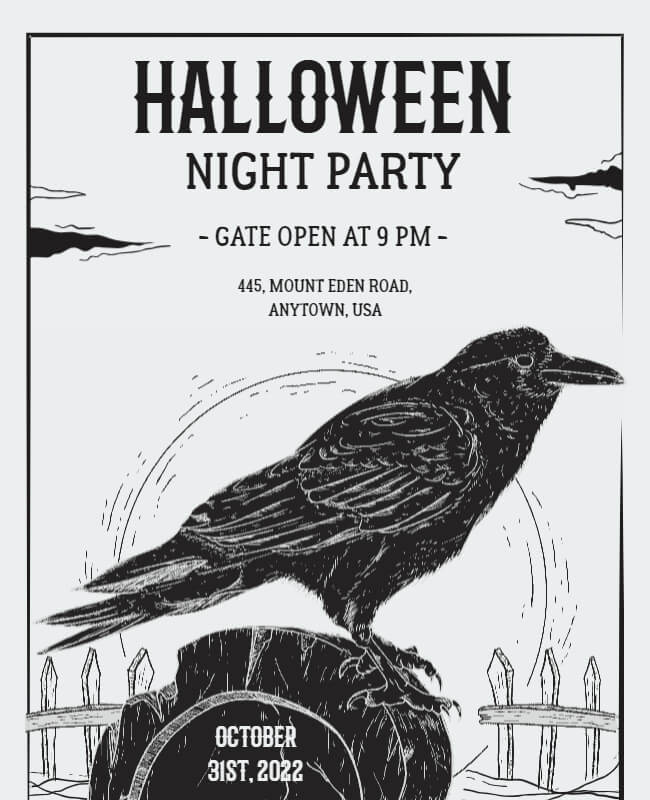 Artistic Halloween Party Flyer Template
