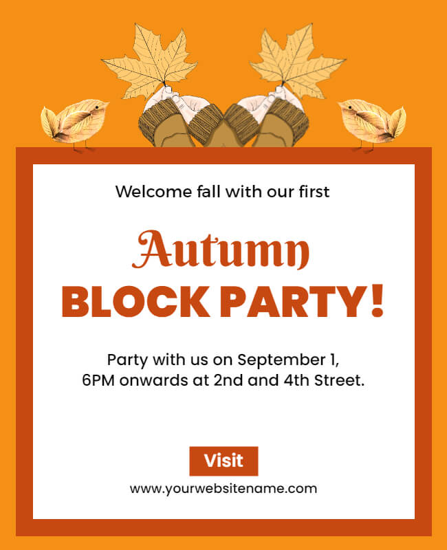 Autumn Community Block Party Flyer Template