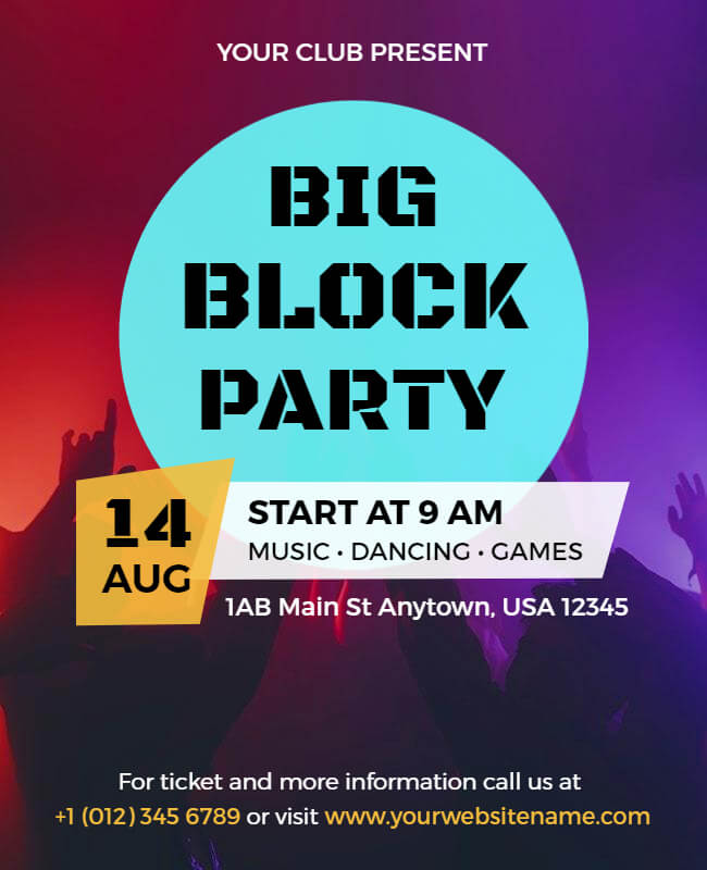 Big Block Party Flyer Template