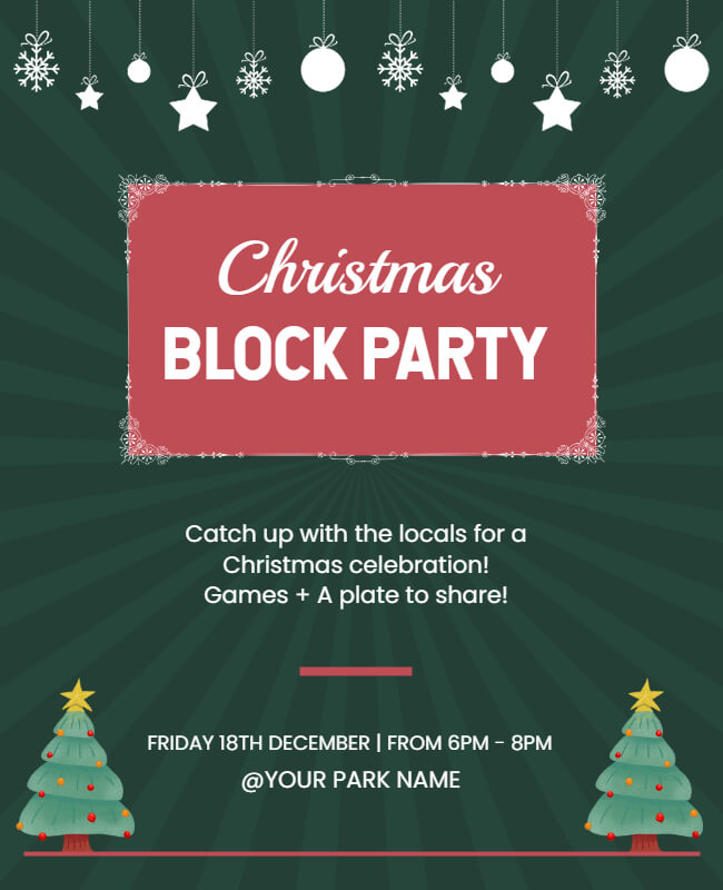 Block Christmas Party Flyer Template