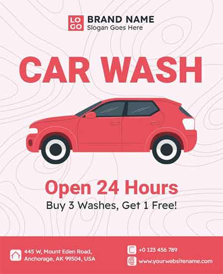 Vector Car Wash Flyer Template