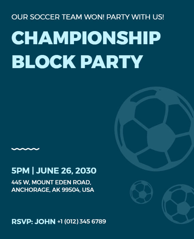 Championship Block Party Flyer Template
