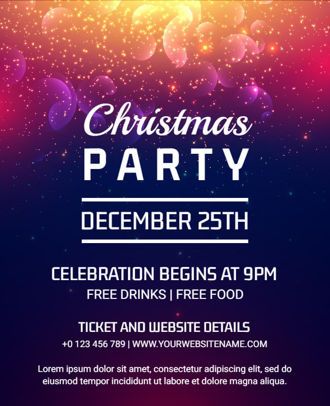 Colorful Christmas Party Flyer Template