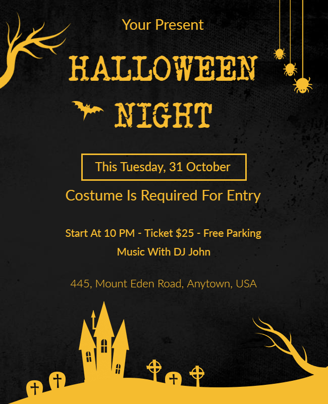 Dress to Impress Halloween Party Flyer Template
