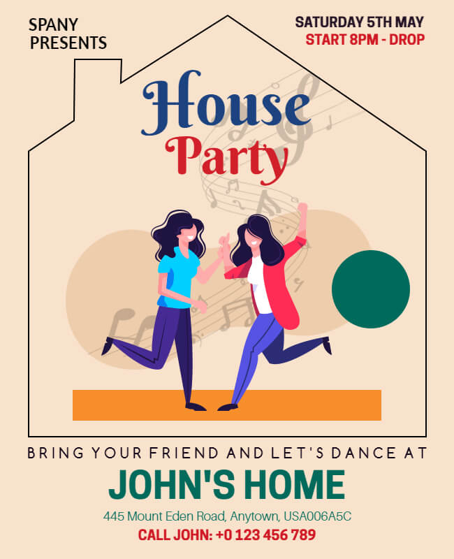 Dance House Party Flyer Template