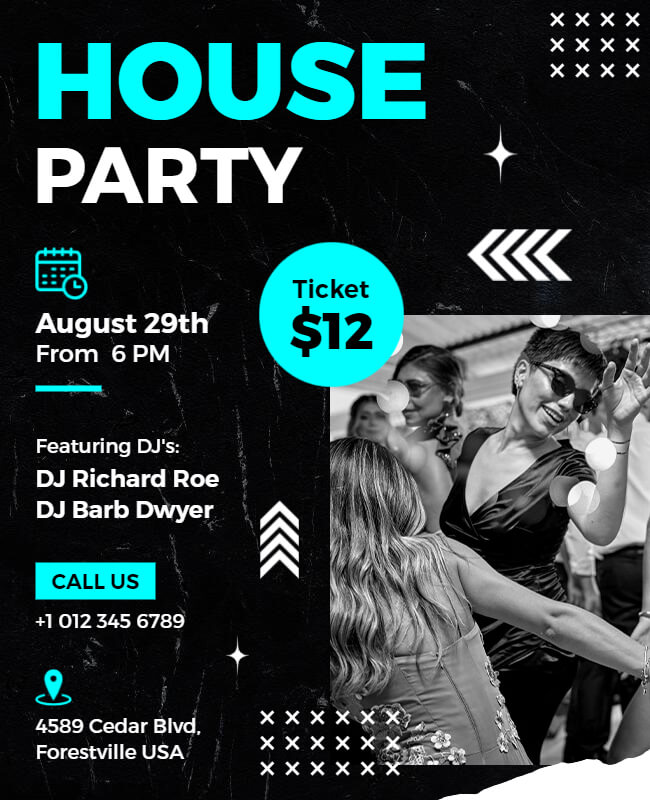 Dark House Party Flyer Template