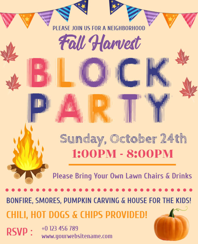 Fall Harvest Block Party Flyer Template
