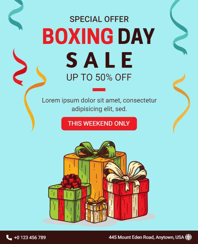 Minimalist Boxing Day Flyer Template