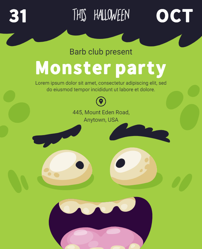 Funny Halloween Party Flyer Template