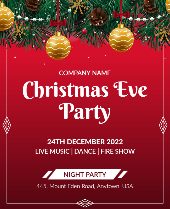 Eve Christmas Party Flyer Template