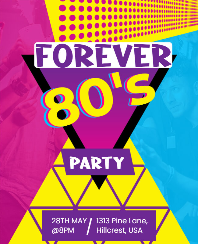 Forever 80s Party Flyer Template