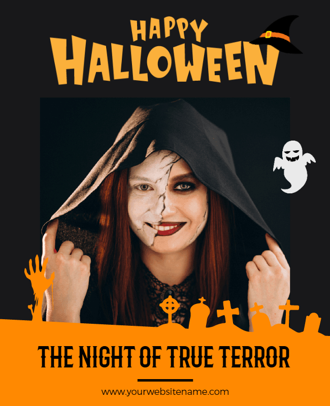 Printable, Customizable Wizard Halloween Party Flyer Template