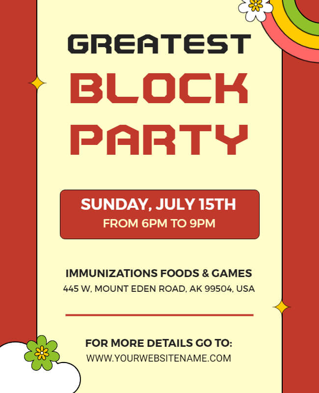 Greatest Block Party Flyer Template