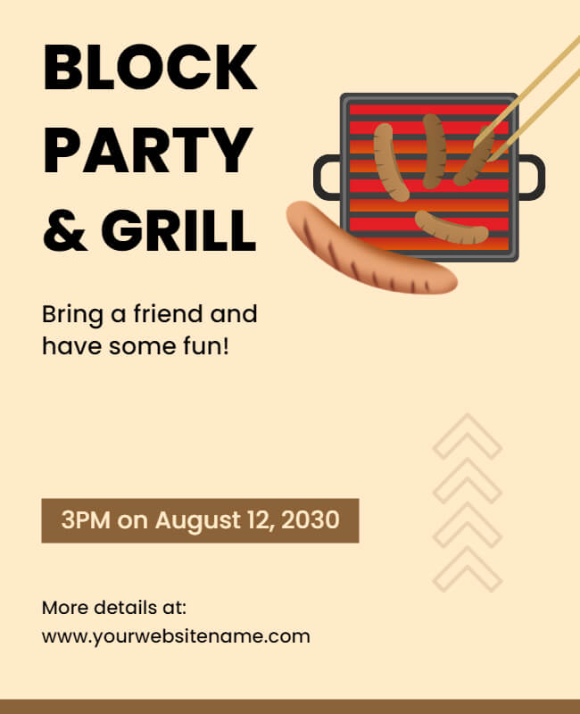 Grill and Block Party Flyer Template