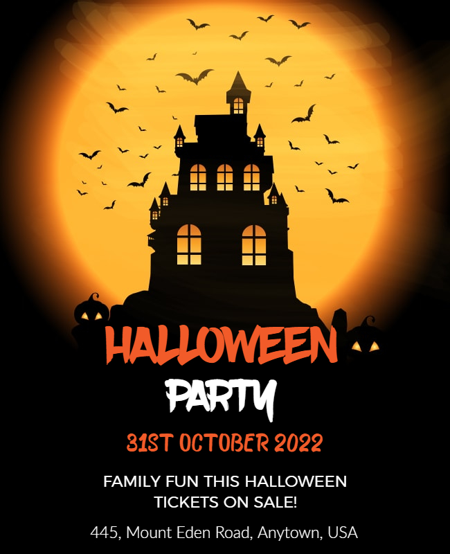 Haunted House Halloween Party Flyer Template