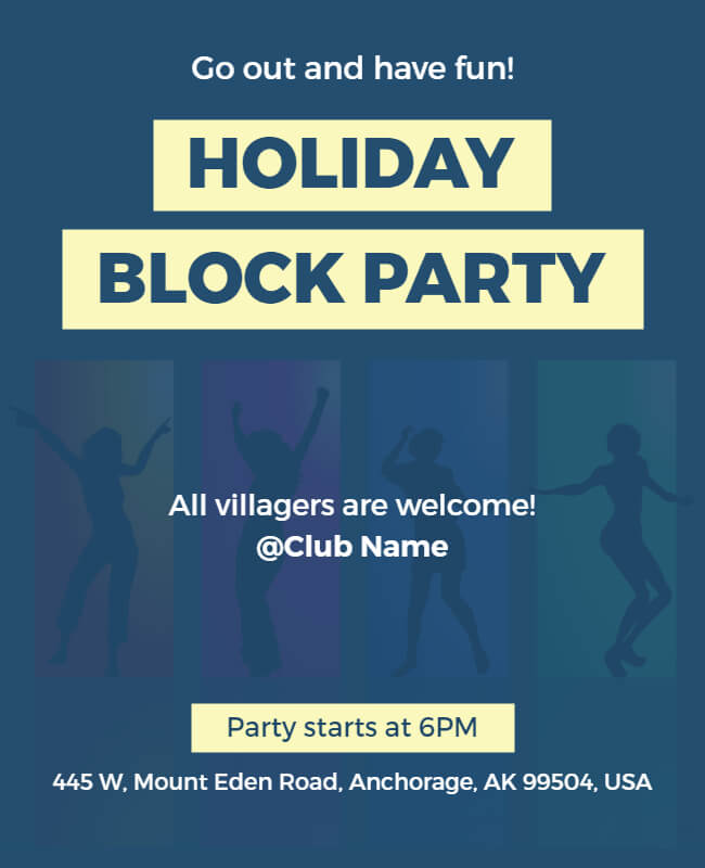 Holiday Block Party Flyer Template