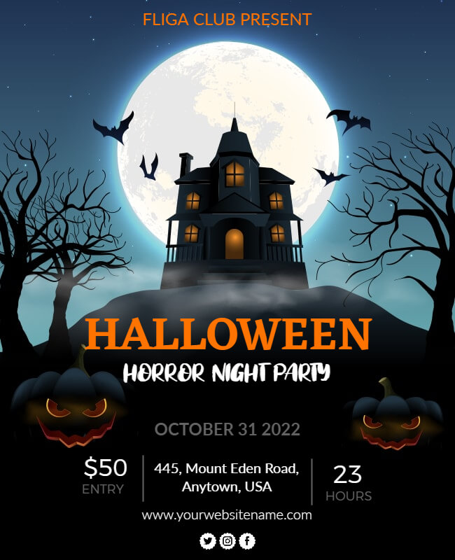 Horror Night Halloween Party Flyer Template