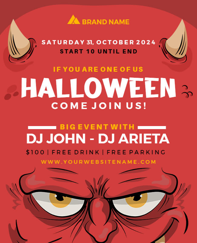 Live Music Halloween Party Flyer Template