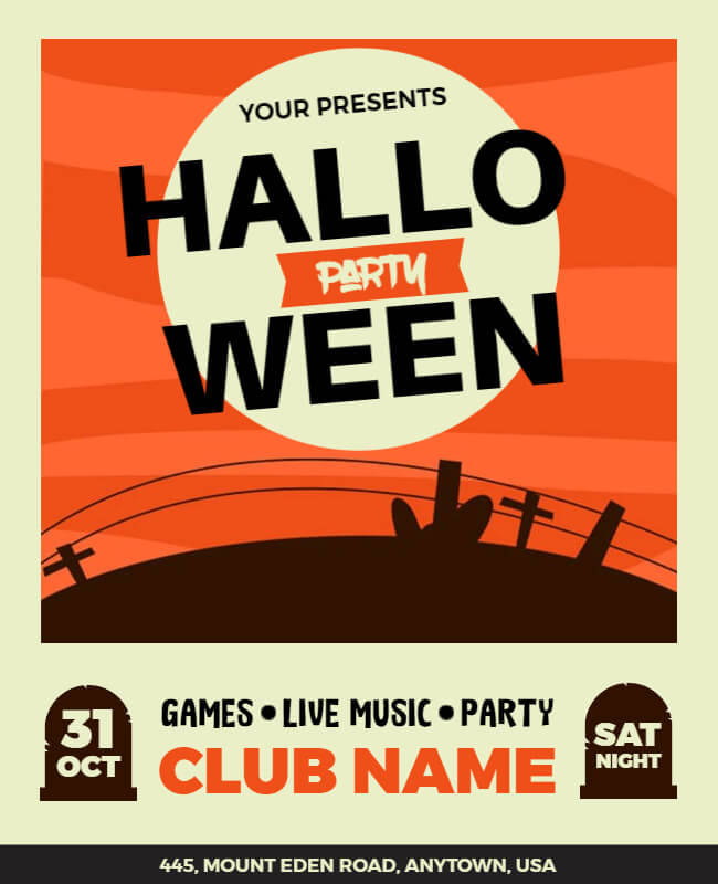 Minimalist Halloween Party Flyer Template