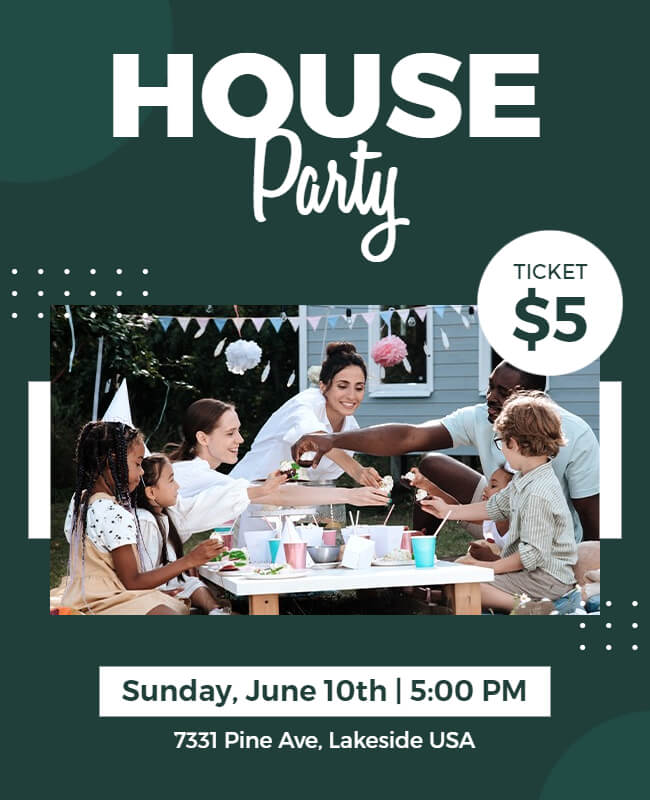 Minimalist House Party Flyer Template